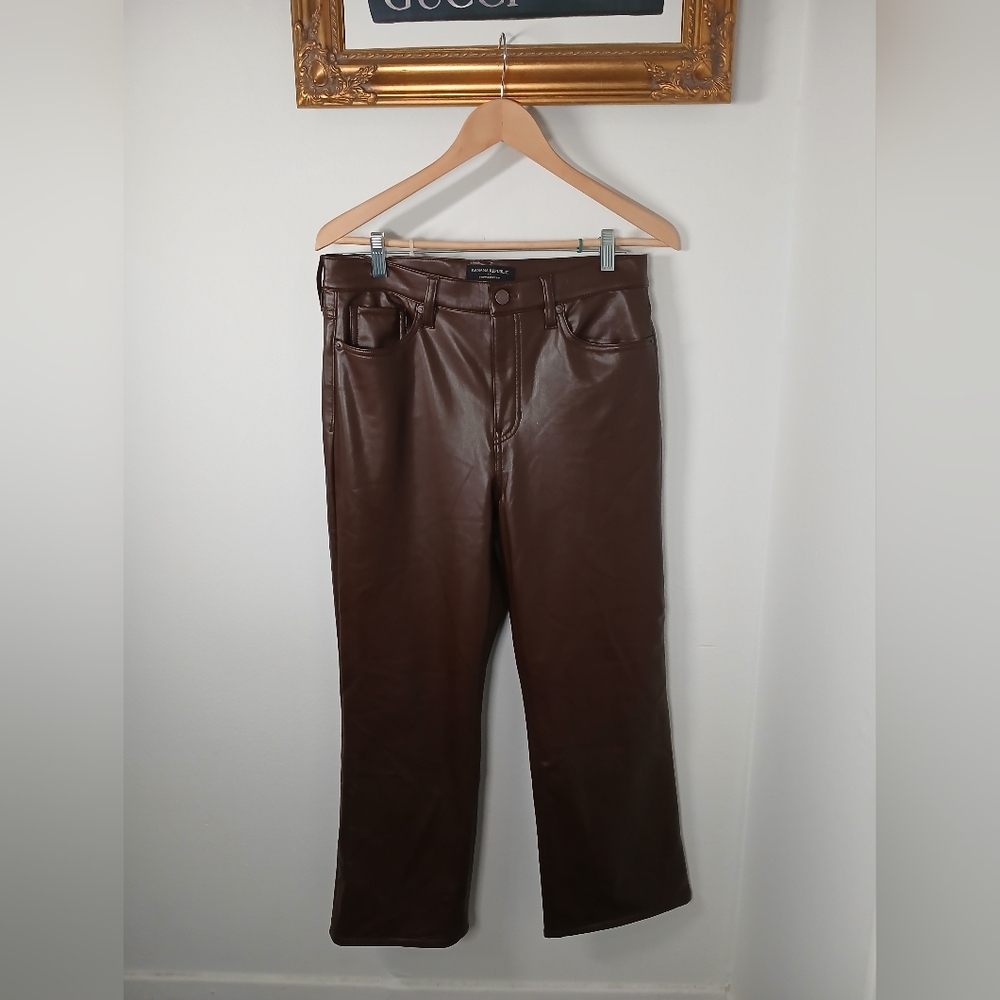 Banana Republic Chocolate Faux/Vegan Leather Trousers